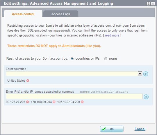 Advanced Access Management and Logging